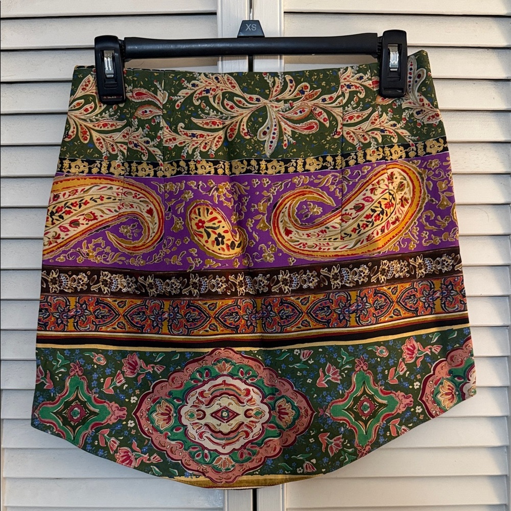 Zara Multicolor Paisley Mini Skirt